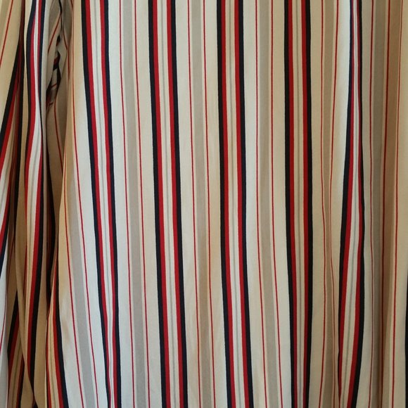 Free People Red Stripe Satin Blouse Buttons Small - Picture 7 of 7
